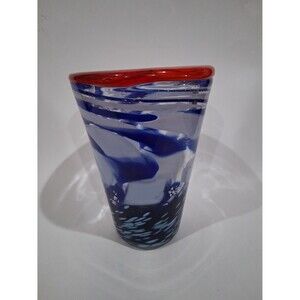 Vintage Glass Vase. Handblown, Signed